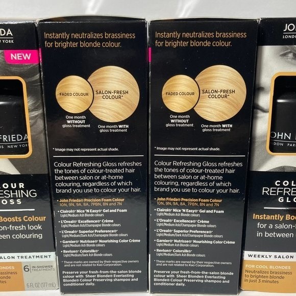 John Frieda Colour Refreshing Gloss Cool Blondes 5 Boxes DISCONTINUED Color - Picture 5 of 13